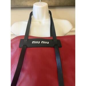 Preloved Authentic MIU MIU Grace Lux Shopping Tote Bag Red w/o Wallet Insert